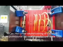 16ช่อง Flip Top Cap Mold PE วัสดุดึงแหวนสําหรับกล่องซอสโซยา